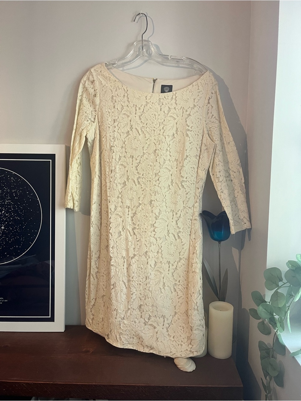 Vince Camuto Cream Lace Midi Dress